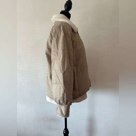 Women's Tan Puffer Jacket - Picture 3 of 14